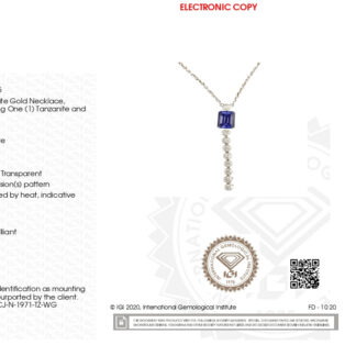 Pure 14k White Gold Lariat Necklace With 2.4 Ct Tanzanite Certified Diamond Chain Necklaces