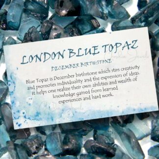 Two Stacking Band in 14k Solid Gold With 4mm London Blue Topaz And Diamond Ring