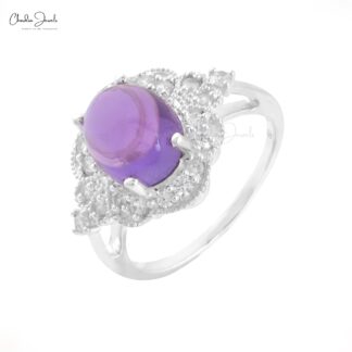 AAA Amethyst Art Deco Ring In 925 Sterling Silver Zircon Engagement Rings