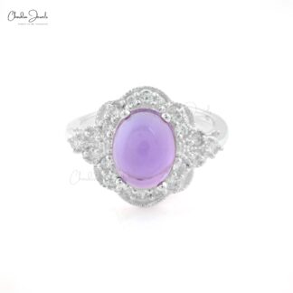 AAA Amethyst Art Deco Ring In 925 Sterling Silver Zircon Engagement Rings