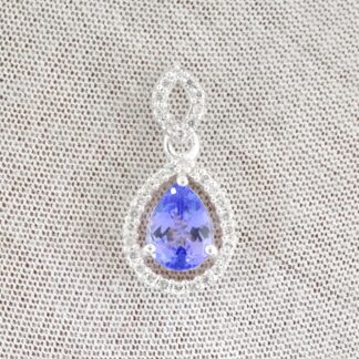 Pear Cut Dangling Pendant In 925 Sterling Silver Tanzanite Zircon Unique Necklace