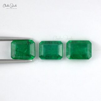 17.34 Carats Super Top Quality Emerald Cut Zambian Emerald Loose Gemstone Lot
