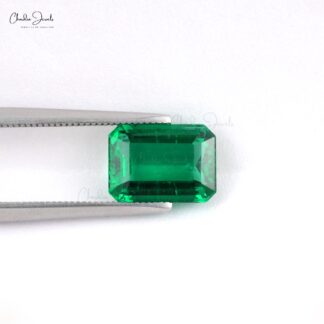 11x8mm 100% Natural Emerald From Zambia 3.43 Carats Emerald Cut