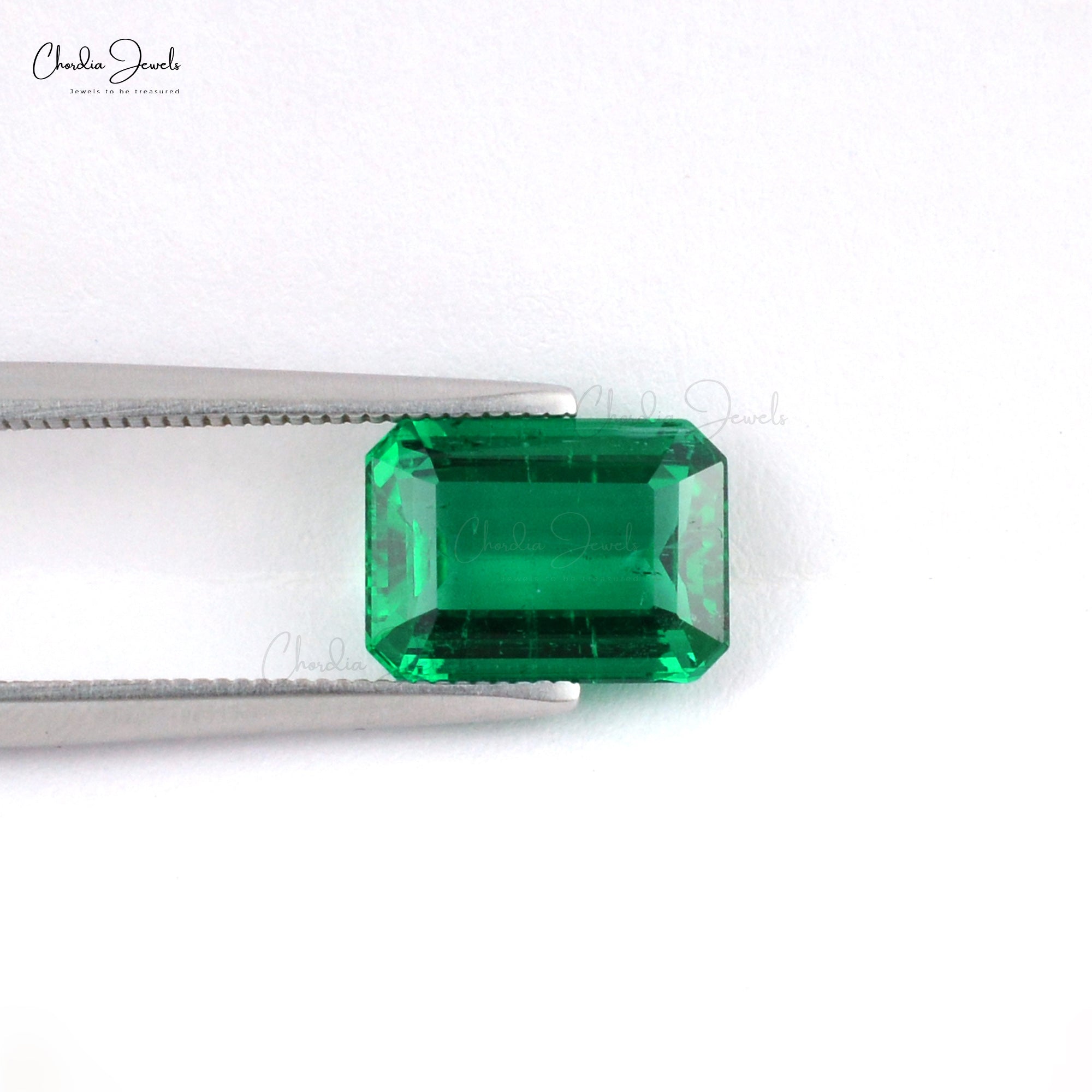 11x8mm 100% Natural Emerald From Zambia 3.43 Carats Emerald Cut