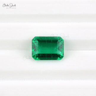 11x8mm 100% Natural Emerald From Zambia 3.43 Carats Emerald Cut