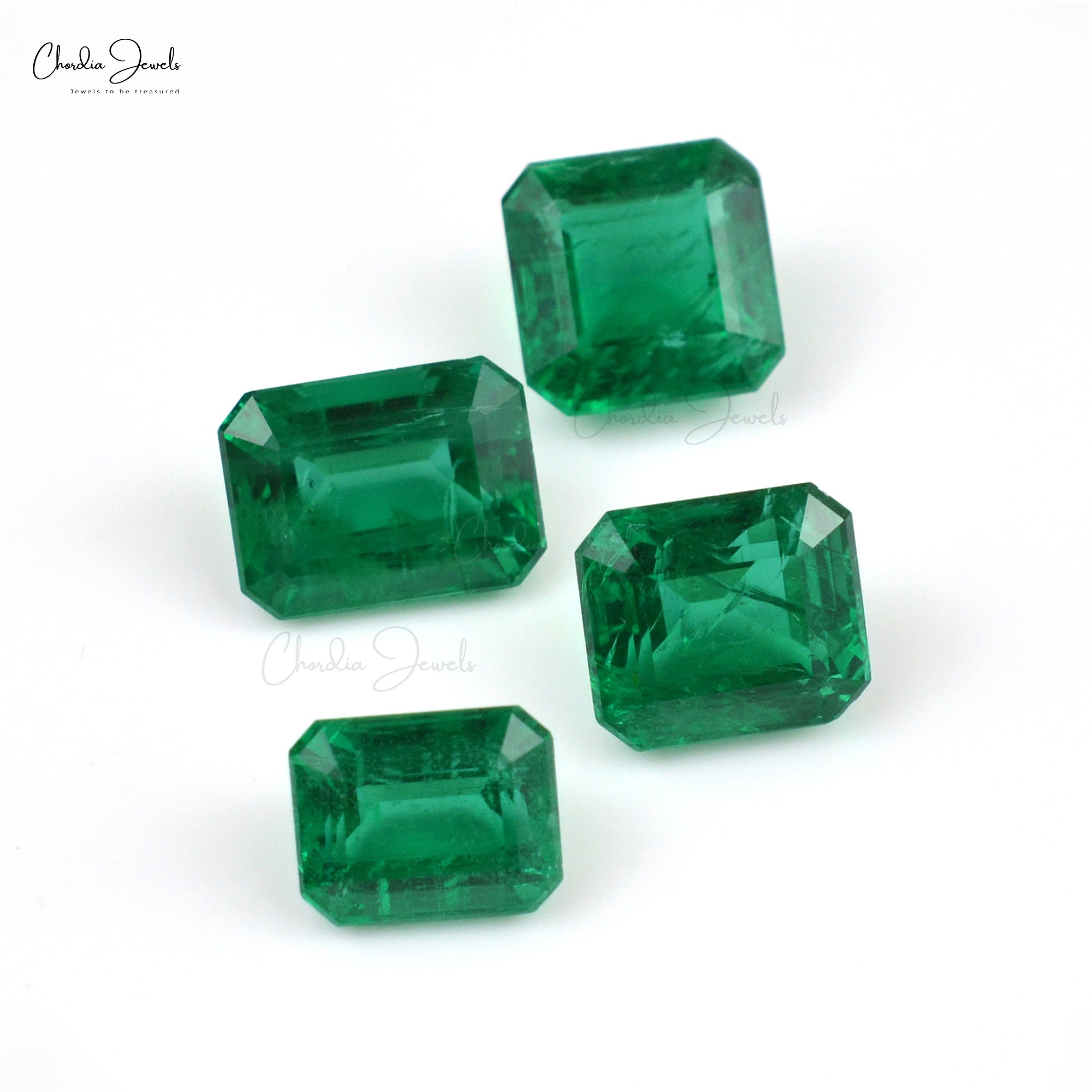 4 Pcs Lot Zambian Emerald For High End Necklace