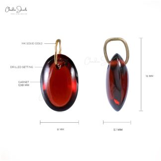 Dainty Solitaire Pendant With 4.23 Ct Red Garnet Gemstone 14k Yellow Gold Necklace