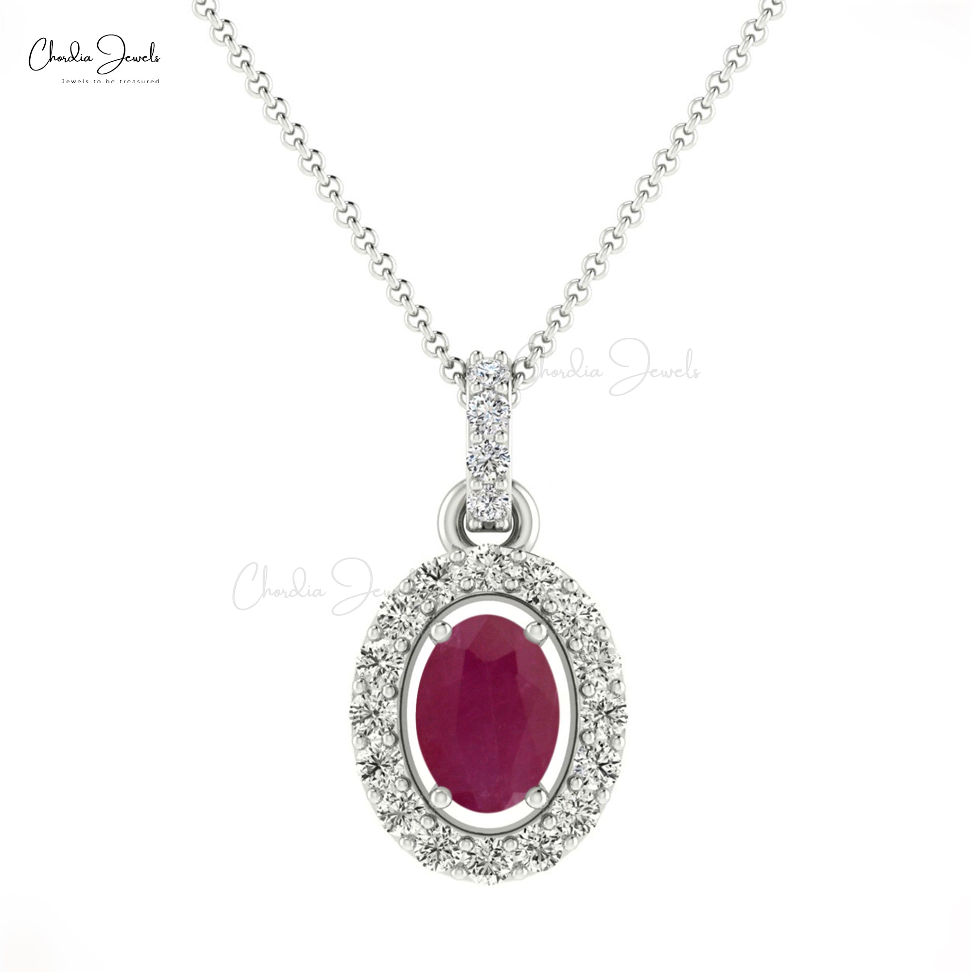 Dangle Wedding Pendant In 14k Real Gold Ruby 0.72 Ct Gemstone Diamond Pendant