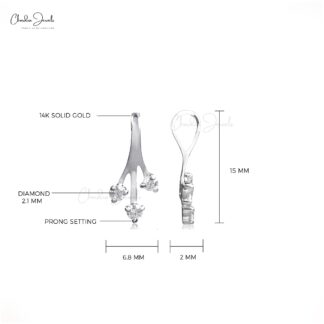 Triple Stone Dainty Locket With 2.1mm Diamond Prong Set In 14k White Gold Pendant