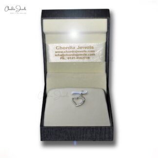 Heart Shaped Love Pendant In 14k Real White Gold Diamond Flush Set Necklaces For Her