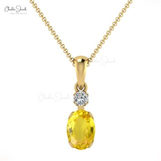 Sapphire diamond gold pendant