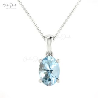 Aquamarine March Birthstone Pendant Gift For Her