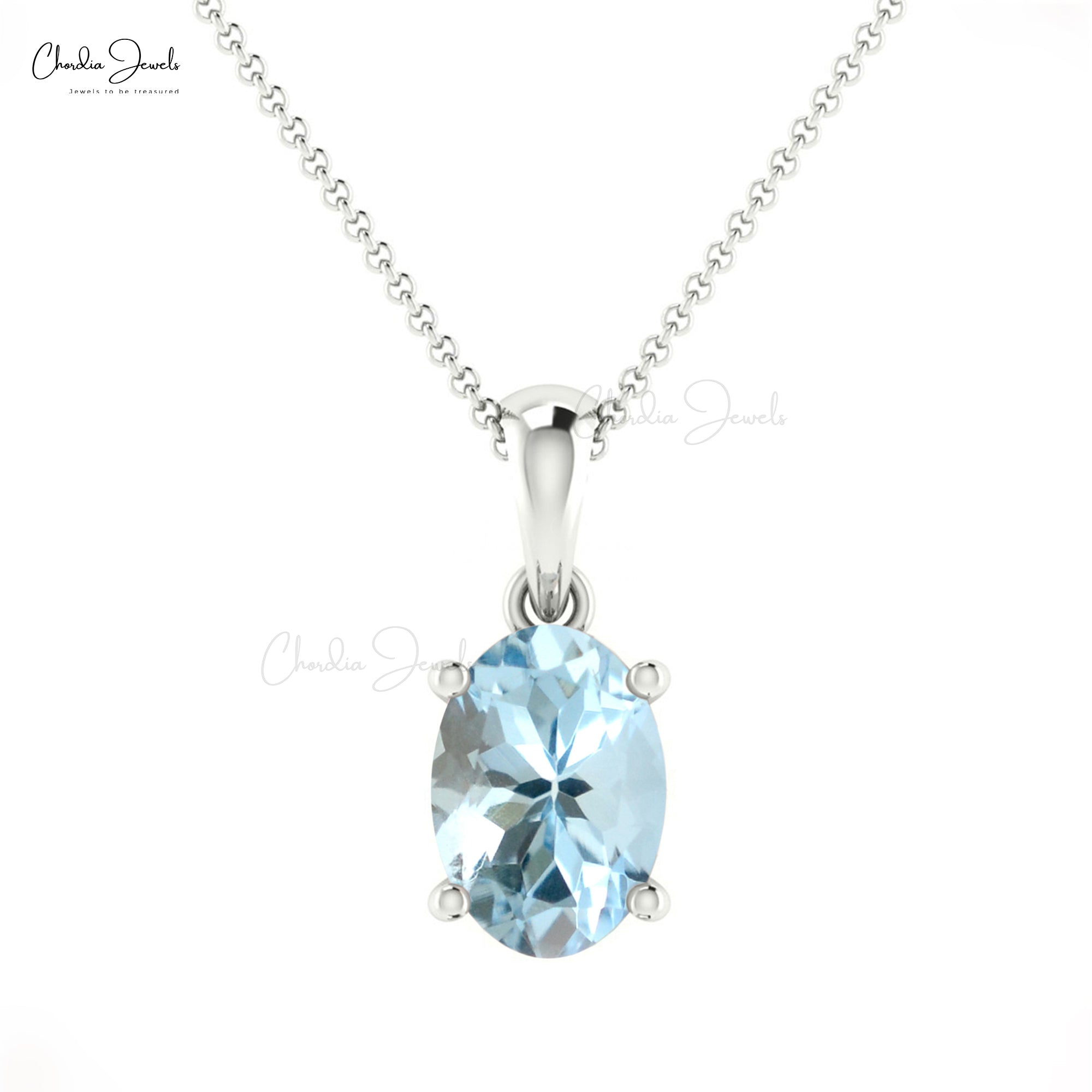 Aquamarine March Birthstone Pendant Gift For Her