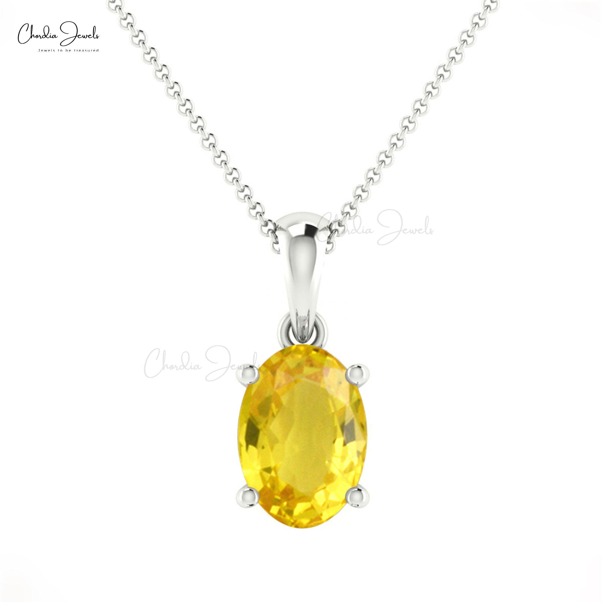Natural Yellow Sapphire 14k Gold Dangle Pendant With 0.8 Ct Gemstone Fine Jewelry