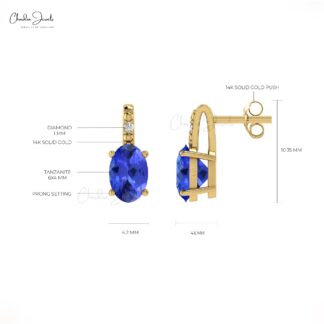 Luxury Tanzanite Diamond Stud Earrings for gifting