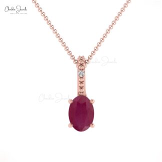 Dual Birthstone Charm In 14k Real Gold Burma Ruby And Diamond Locket Pendant