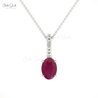 Dual Birthstone Charm In 14k Real Gold Burma Ruby And Diamond Locket Pendant