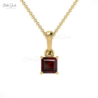 Garnet Gemstone in 14k Solid Gold Pendant Jewelry