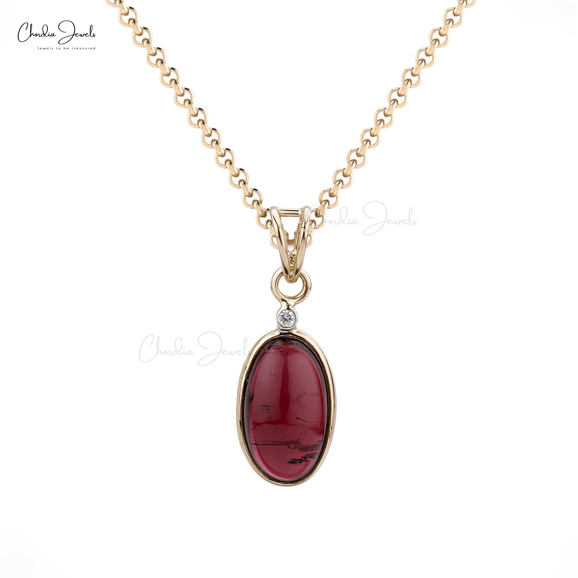 Bezel Set Dangle Pendant With 3.8 Ct Pink Tourmaline Diamond 2 Stone 14k Yellow Gold Jewelry