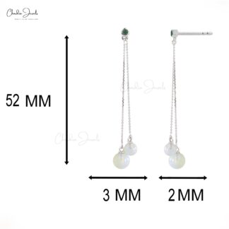 Fine Jewelry Opal Emerald Drop Earrings in White Gold
