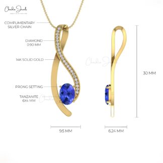 Oval Cut Curved Pendant in 14k Solid Gold Ruby 6x4mm Gemstone Diamond Pendants