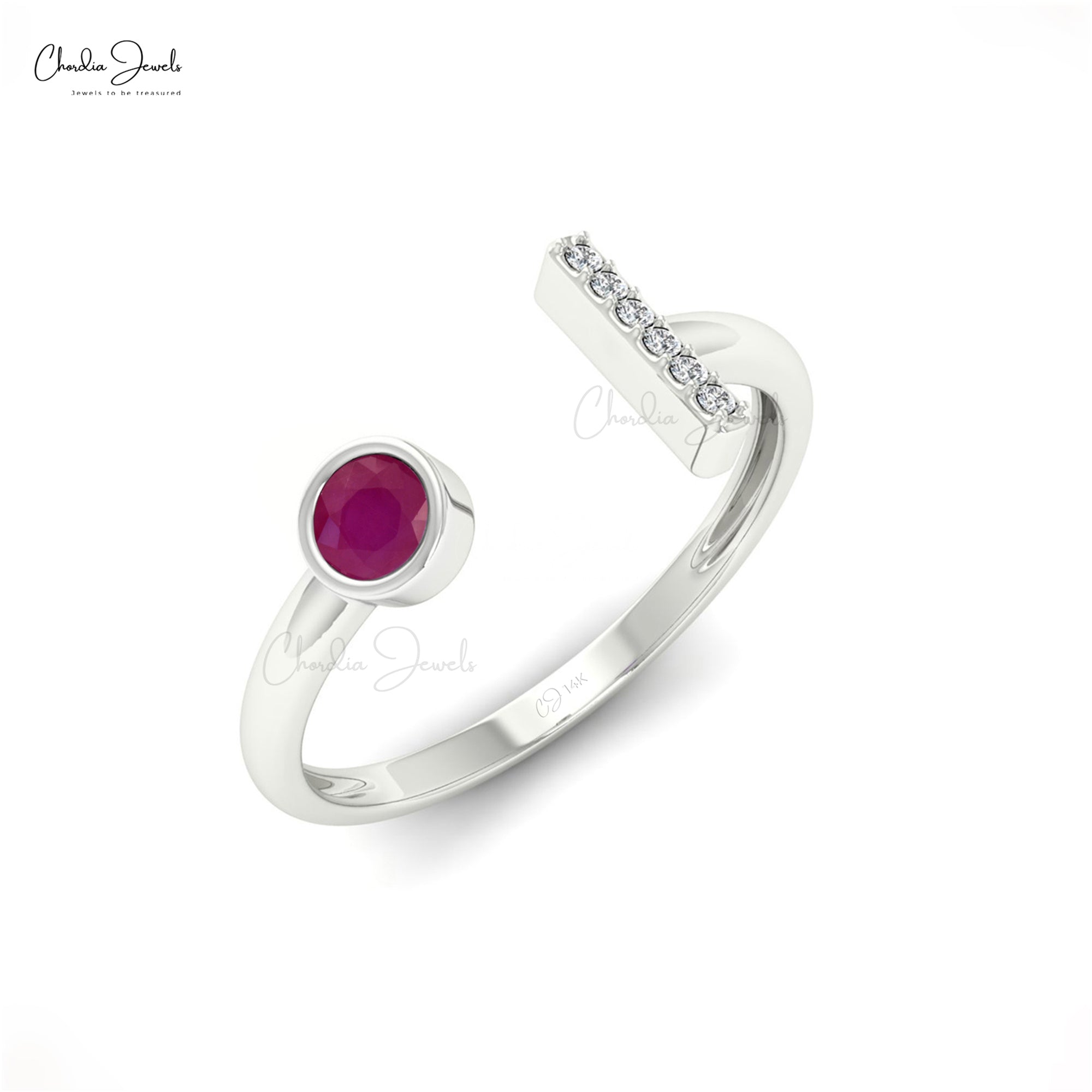 Brilliant Round Cut 3mm Genuine Ruby Ring 14k Solid Gold Split Shank Ring For Wedding