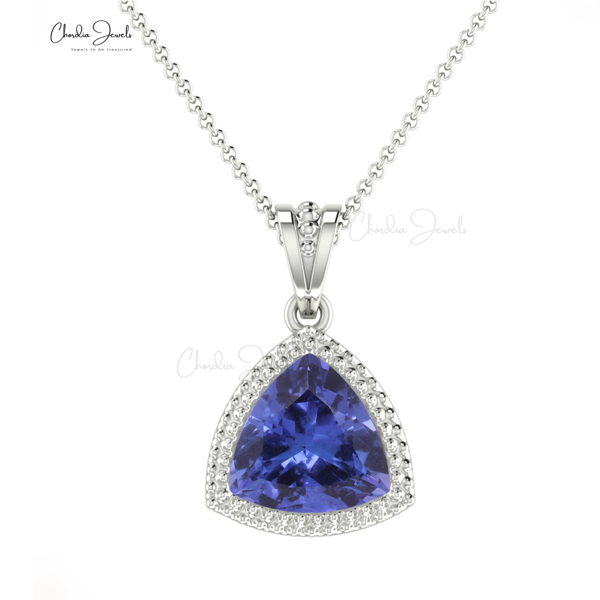 Solitaire Minimal Pendant With 6mm Tanzanite Prong Set In 14k Solid Gold Necklace