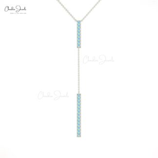 Pave Set Opal Gemstone 14k Solid Gold Y-Drop Necklace