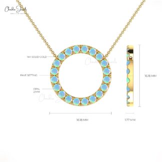 Brilliant Cut Eternity Karma Necklace In 14k Real Gold Fire Opal 2mm Gemstone Necklace