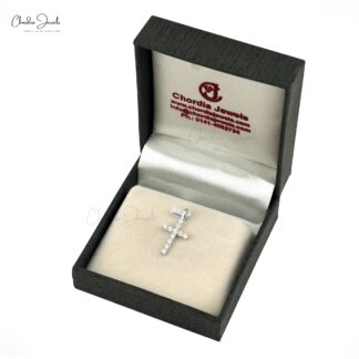 Diamond Prayer Cross Locket In 14k Real White Gold G-H Diamond Religious Pendant