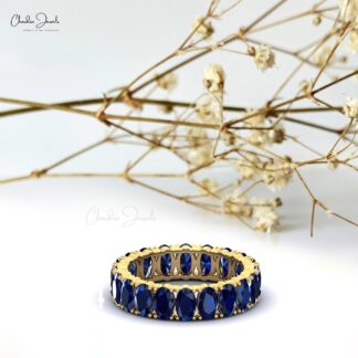 Natural Blue Sapphire Eternity Band for Women