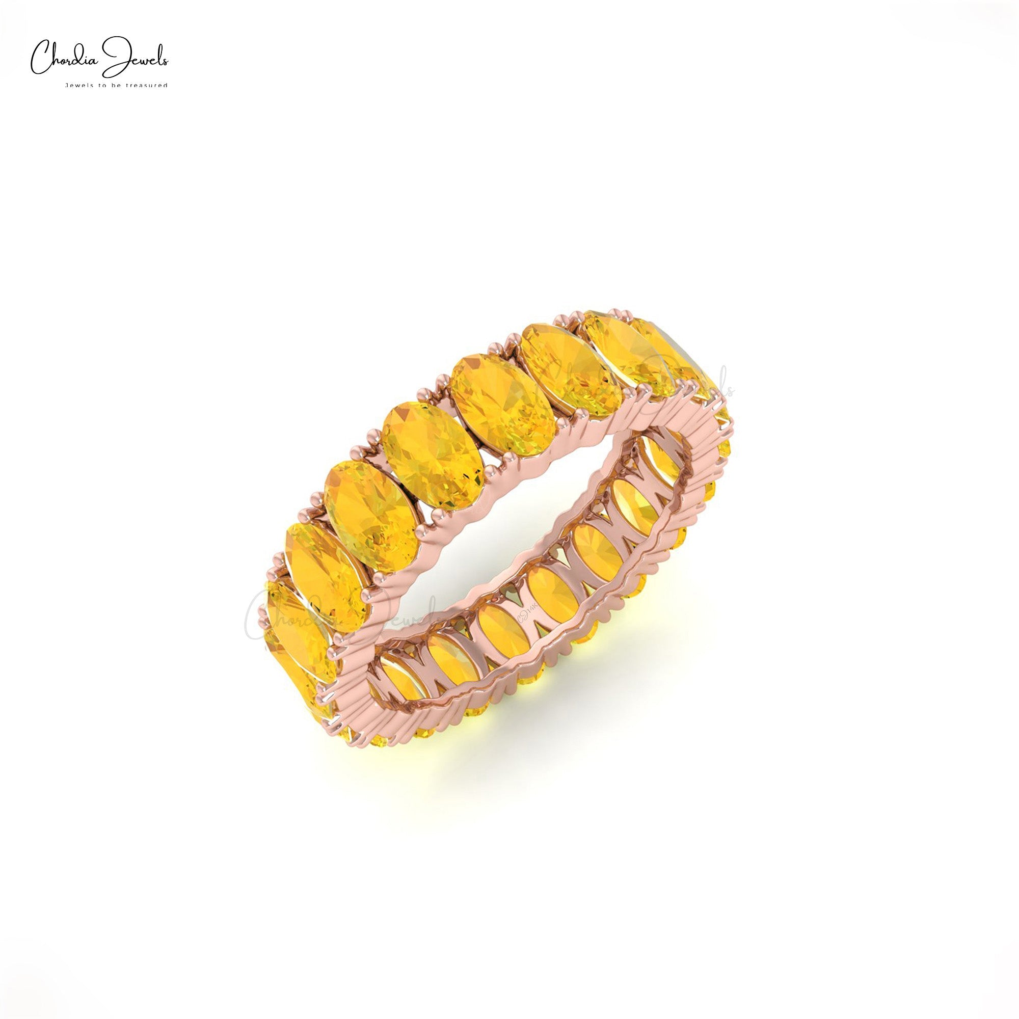 Oval Cut Stackable Ring With 5x3mm Citrine Gemstone 14k Real Gold Engagement Ring