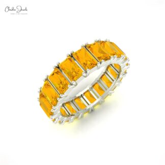 AAA Genuine Citrine November Birthstone Eternity Band Ring