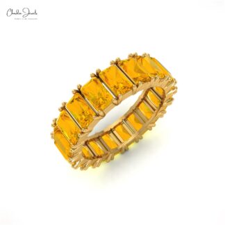AAA Genuine Citrine November Birthstone Eternity Band Ring