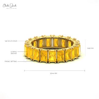 AAA Genuine Citrine November Birthstone Eternity Band Ring