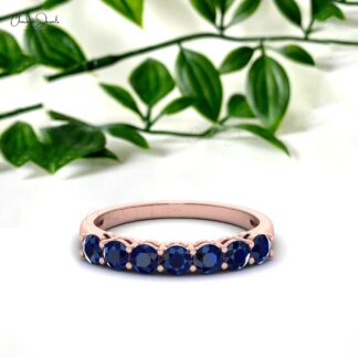 3MM Blue Sapphire 14K Solid Gold September Birthstone Ring