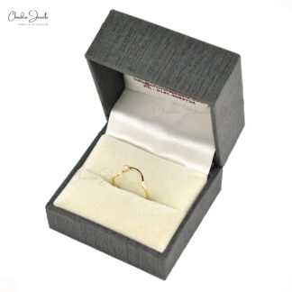 Dainty Curved Band In Real 14k Yellow Gold Diamond 2mm Round Cut Rings For Women