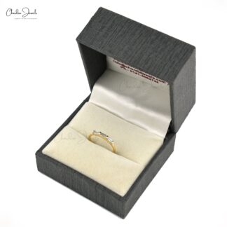 Dainty Engagement Ring In 14k Yellow Gold Aquamarine 4x2mm Baguette Trio Stone Rings