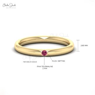 Pink Tourmaline 14k Solid Gold Stone Engagement Ring