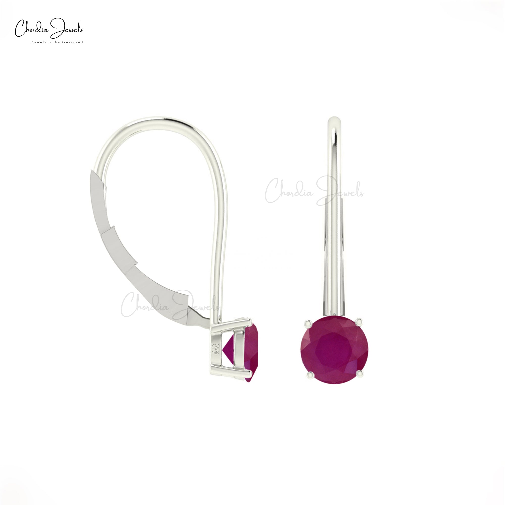 Round Burma Ruby Dangle Earring In 14k Solid Gold Gemstone Minimalist Jewelry For Her