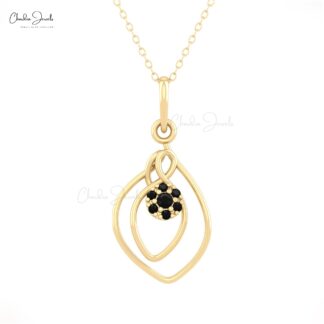 Seven Stone Black Diamond Accented in 14k Solid Gold Wrap Style Cluster Pendant For Her