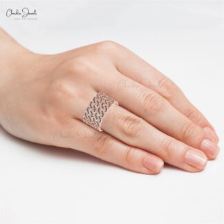 Cluster Iced Out Ring In Pure 14k Gold Black Diamond 0.58 Ct Round Cut Wedding Rings