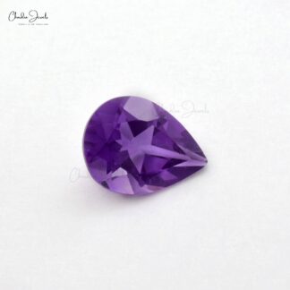 Genuine African Amethyst Pear Cut AAA Quality 8X6MM Semi Precious Gemstone, 1 Piece