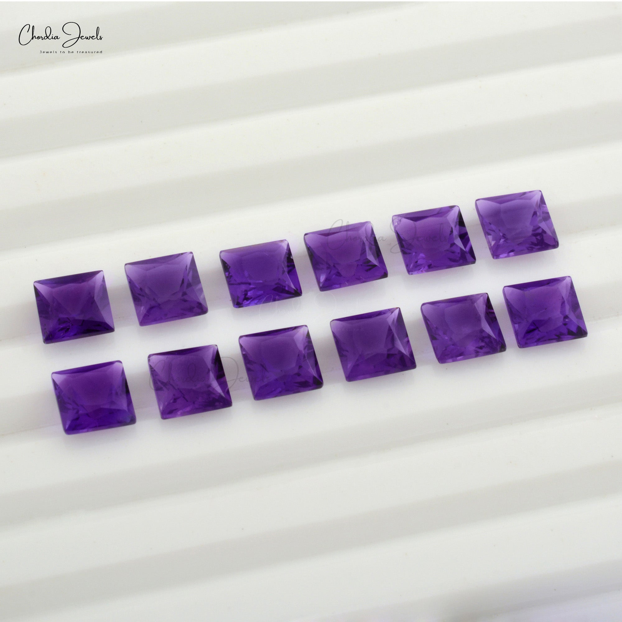 Natural 4MM AAA Quality African Amethyst Square Excellent Cut Loose Gemstone, 1 Piece