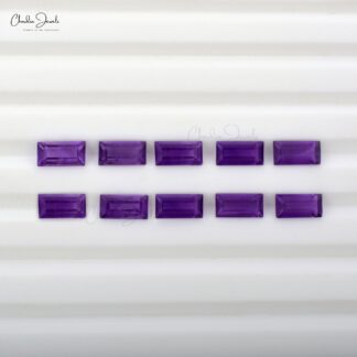 4X2MM AAA Quality Natural Amethyst Baguette Faceted Loose Gemstone, 1 Piece