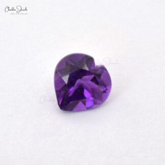 100% Natural Amethyst 5MM Heart Cut Loose Gemstone for Ring, 1 Piece