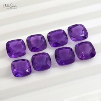 6MM Loose High Quality Amethyst Faceted Cushion for Jewelry Setting, 1 Piece