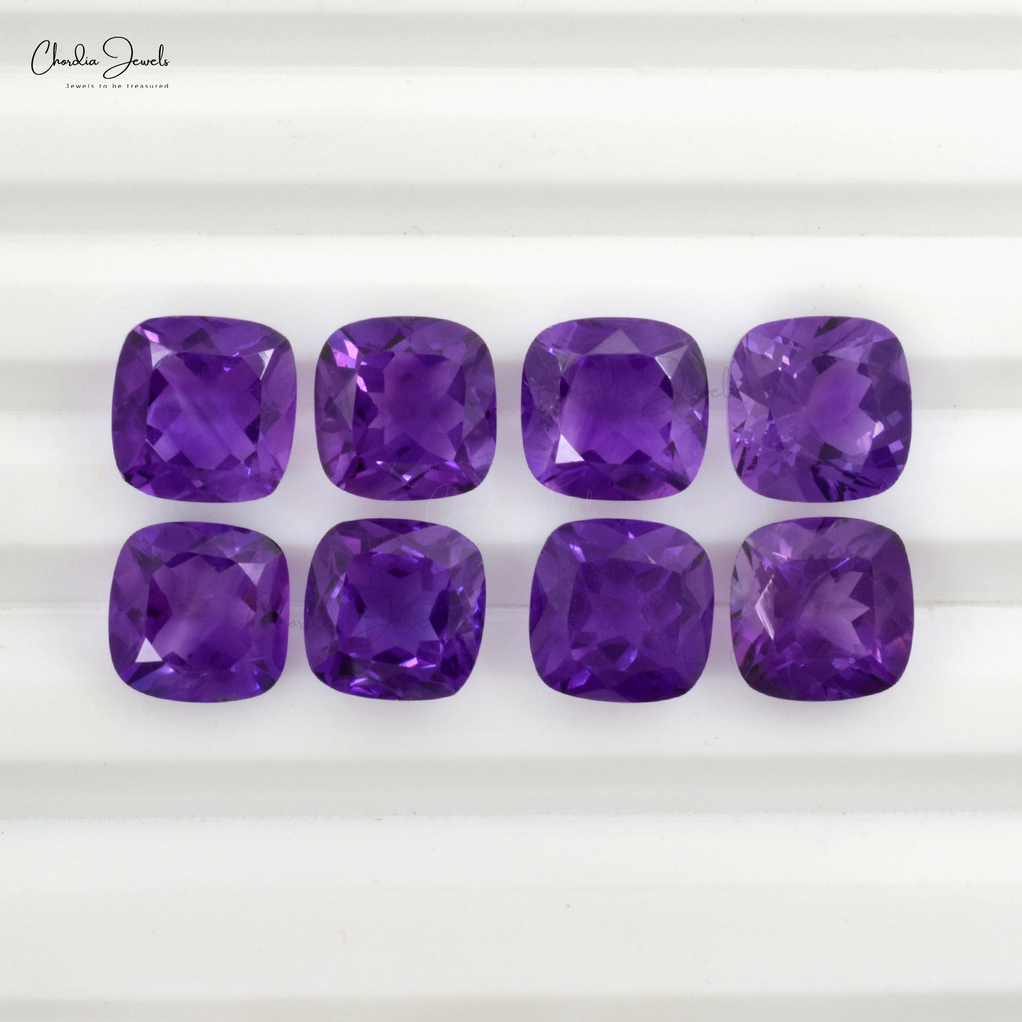 AAA Grade Natural Amethyst Cushion 7MM Faceted Gemstone at Discount Price, 1 Piece