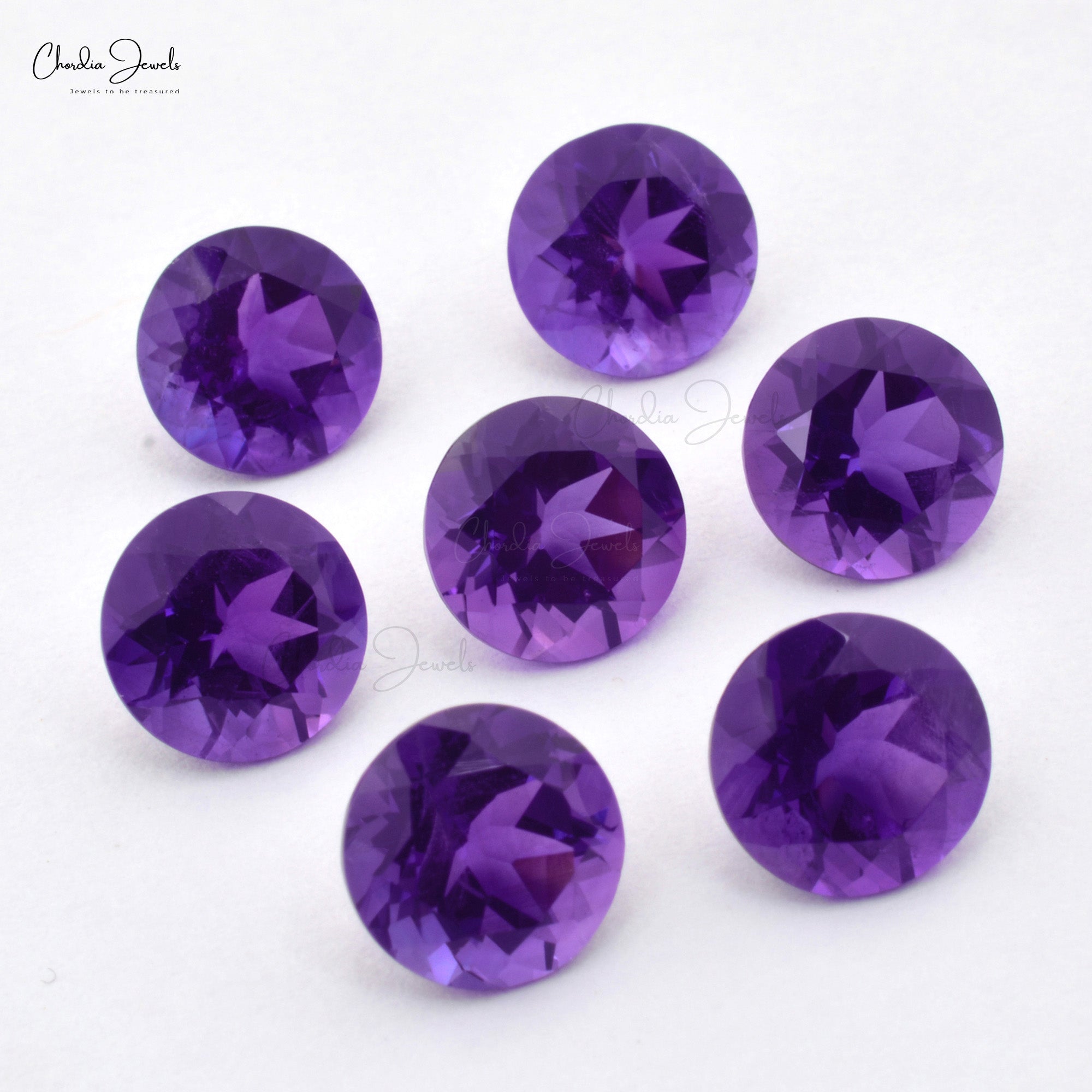 7MM Natural African Amethyst 1.2 Carats Round Excellent Cut Semi Precious Gemstones, 1 Piece