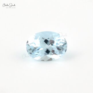 7x5 Mm Natural Aquamarine Oval Cut Faceted Gemstone For Sale, 1 Piece